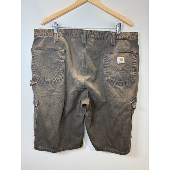 Carhartt Men's B357 Size 42 Brown Relaxed Fit Cotton Ripstop Cargo Work Shorts - Picture 2 of 5
